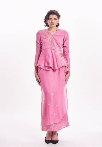 Marilyn Modern Kurung Kimono Cranberry Pink from Ann Khan Exclusive in Pink