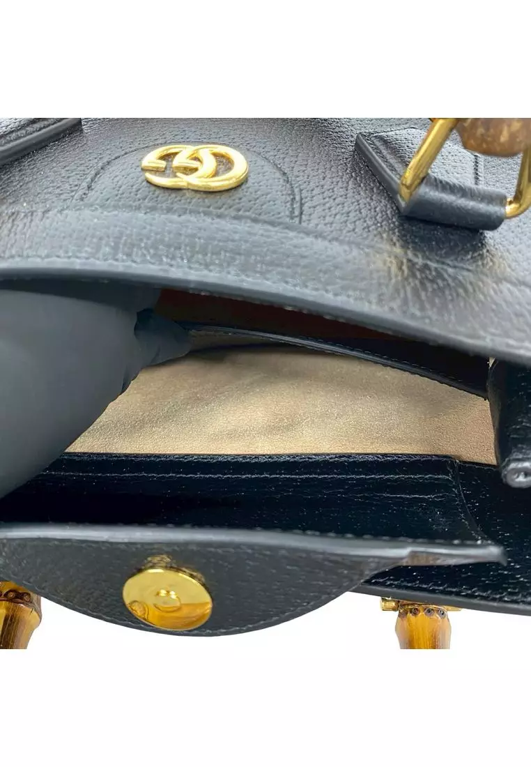 Pre-Loved Gucci Medium Leather Bamboo Diana Satchel