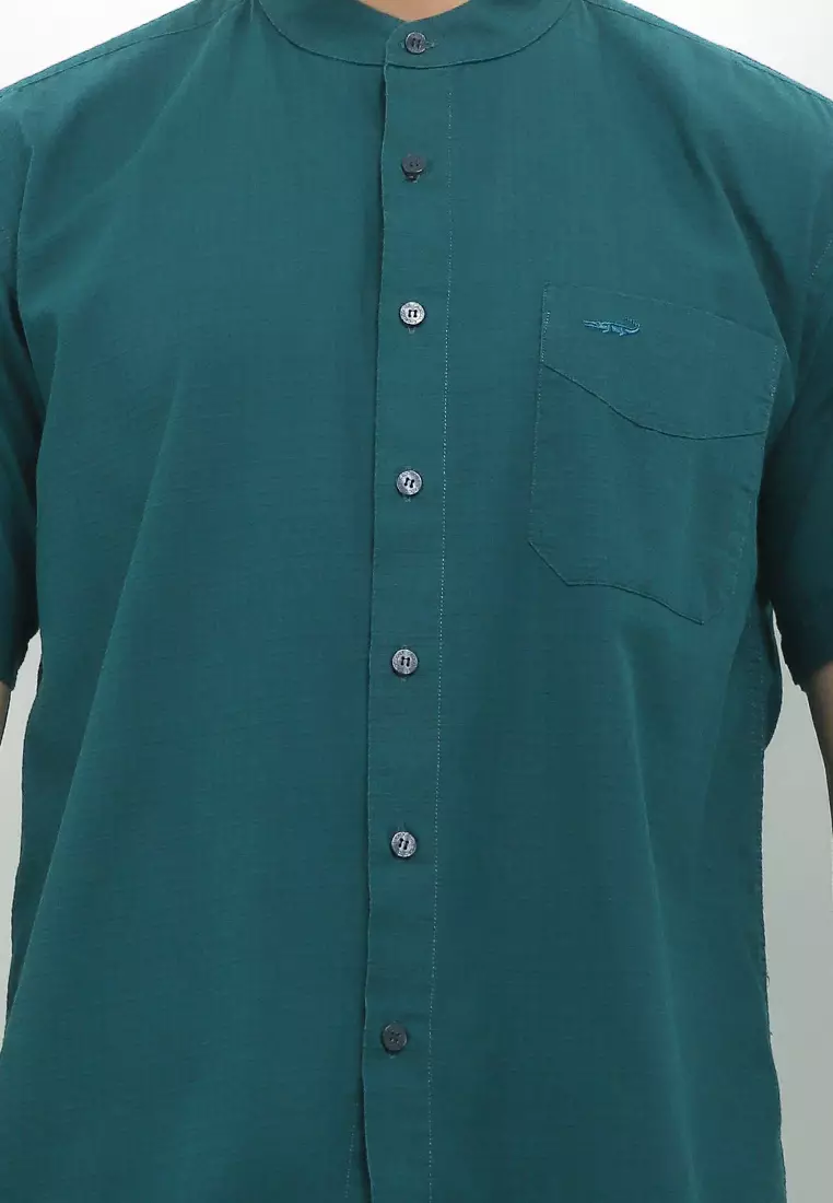 Crocodile LOFE 1010 Green - Men Shirt Kemeja Lengan Pendek - Relax Fit - Katun