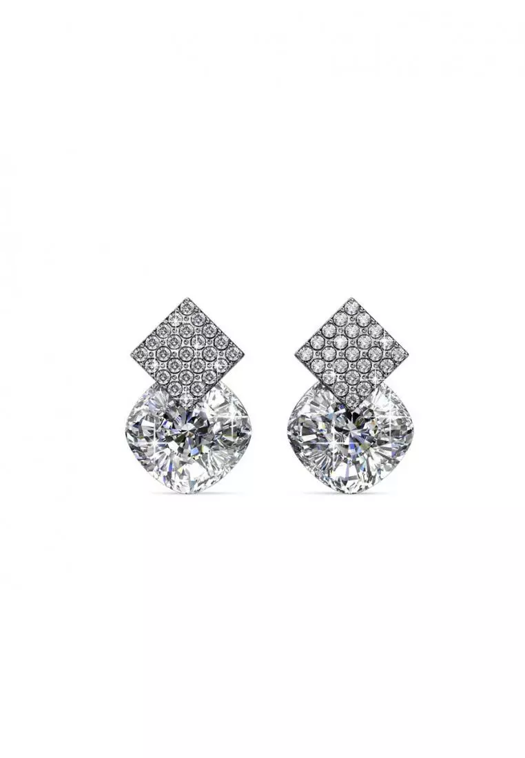 Diamond Lucid Earring WG - Anting Crystal Swarovski by Her Jewellery