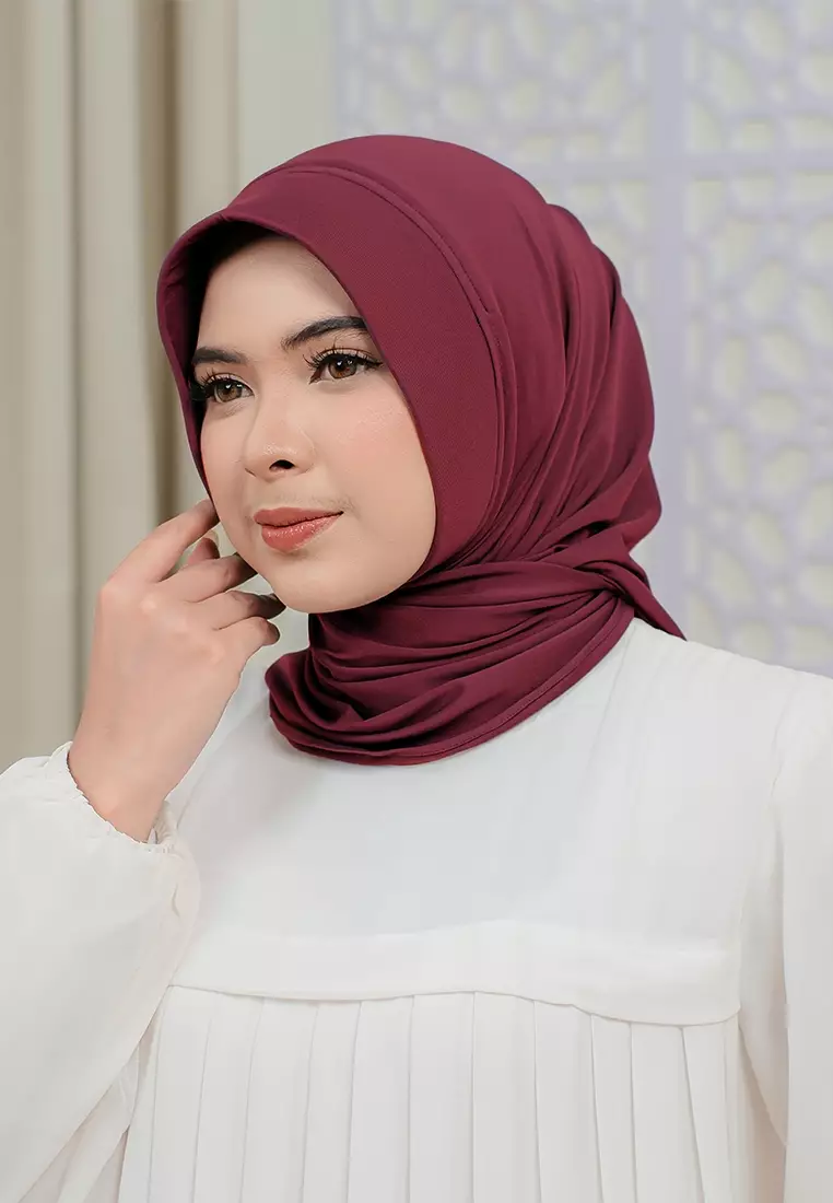 HIJAB INSTAN SOFTPAD AMEENA - CRIMSON