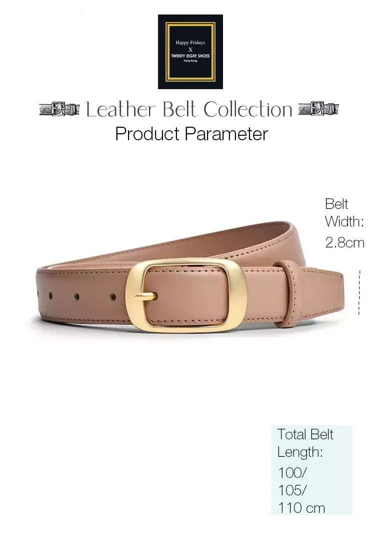 Metal Pin Gold Color Buckle Leather Belt JW CY-158