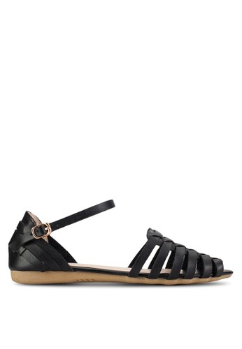 Rinda Caged Ankle Strap Flats