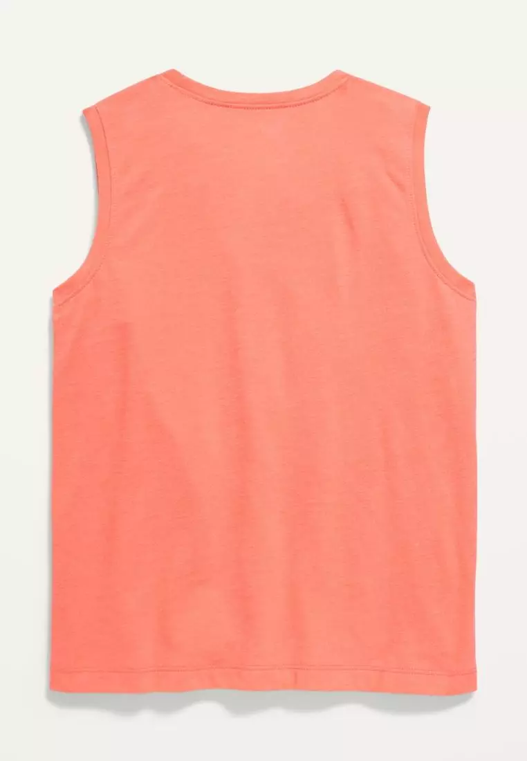 Soft-Washed Graphic Sleeveless T-Shirt for Girls