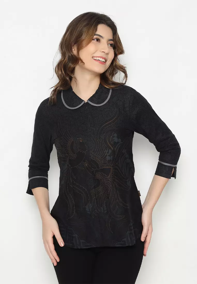 My Aksa Batik Wanita Blouse Cilla Cian
