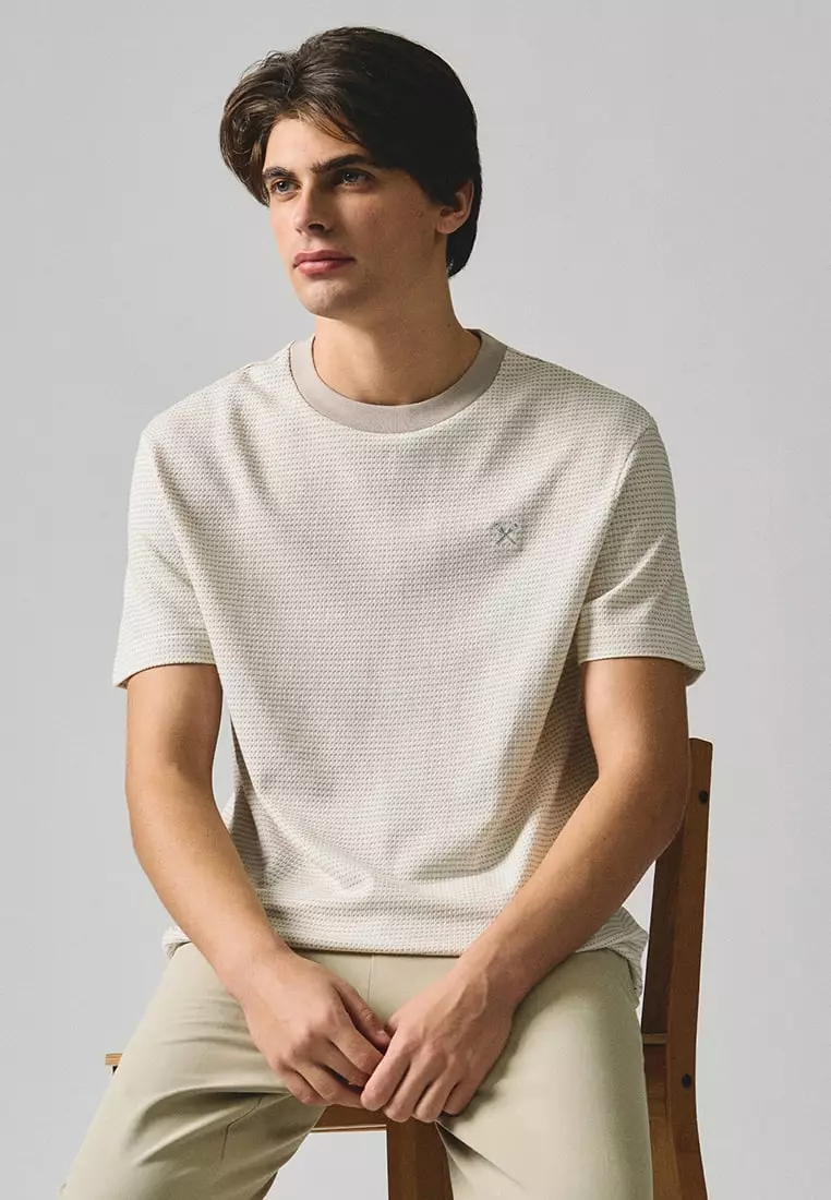 Regular Fit T-Shirt In Two-Tone Jacquard