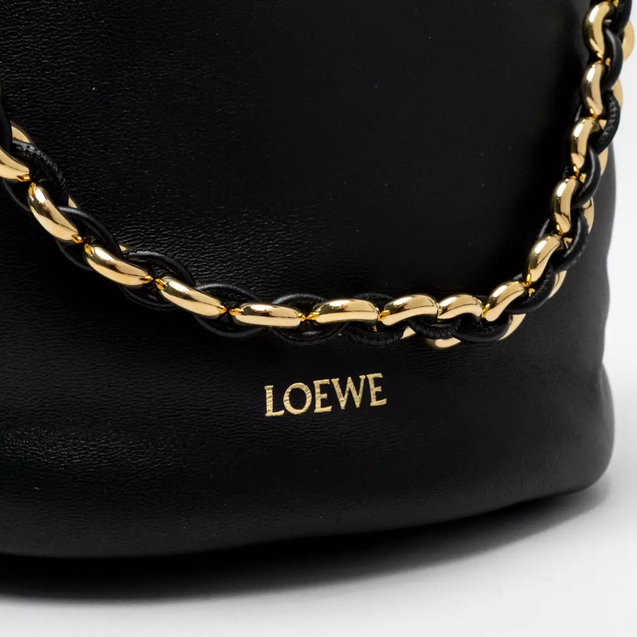 Flamenco Purse Bucket Bag in Mellow Nappa Lambskin Black