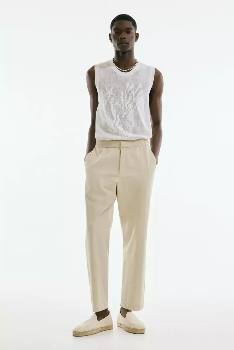 Relaxed Fit cotton-blend twill trousers