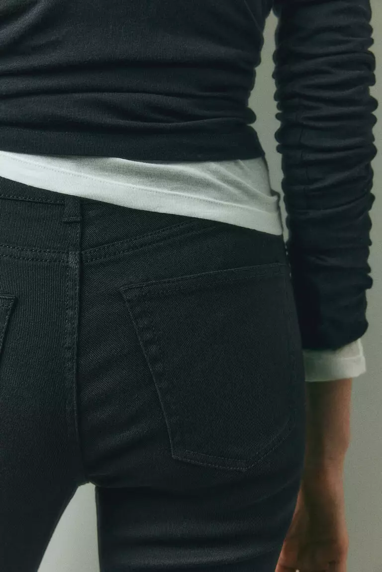 Flared twill trousers