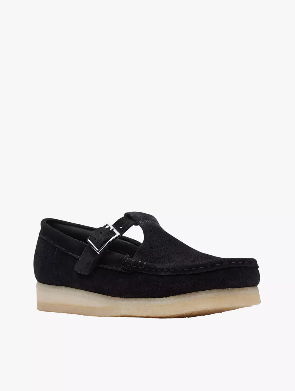 Clarks Wallabee T Bar Black Sde