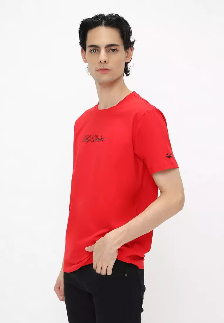 RBJ T-Shirt Cotton Spandex Emboss Pria 2482370761