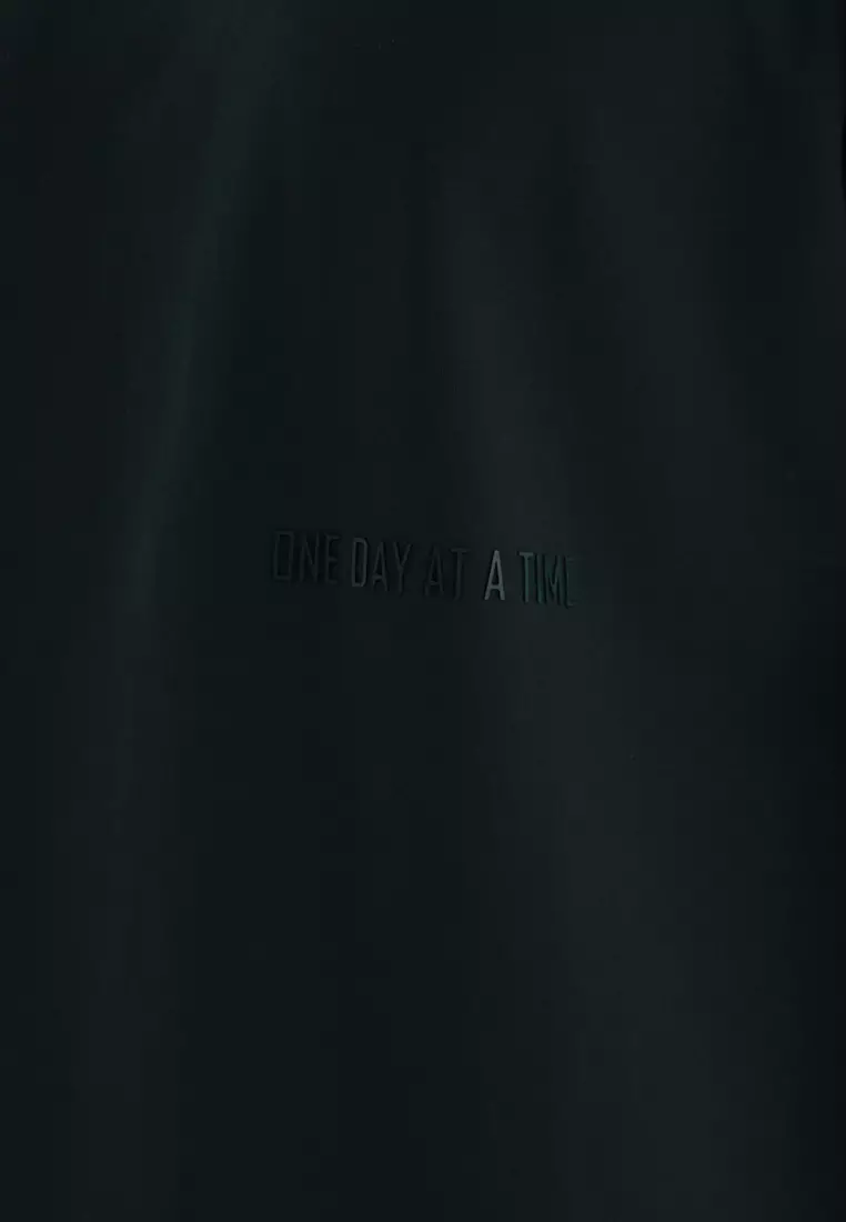 Dark Green T-Shirt, Slogan, Crew Neck, Oversize, Short Sleeve Activewear for Men