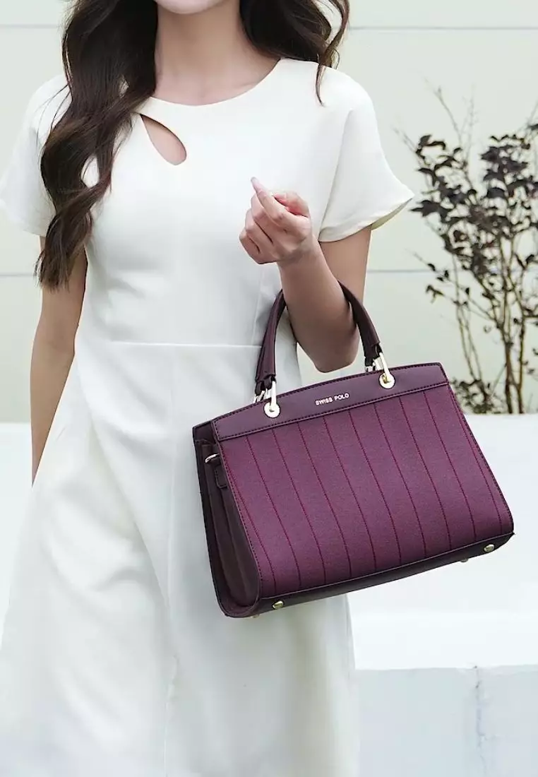 Women's Top Handle Bag / Sling Bag / Crossbody Bag / Shoulder Bag (Tas Tangan / Tas Selempang / Tas Bahu) - Merah