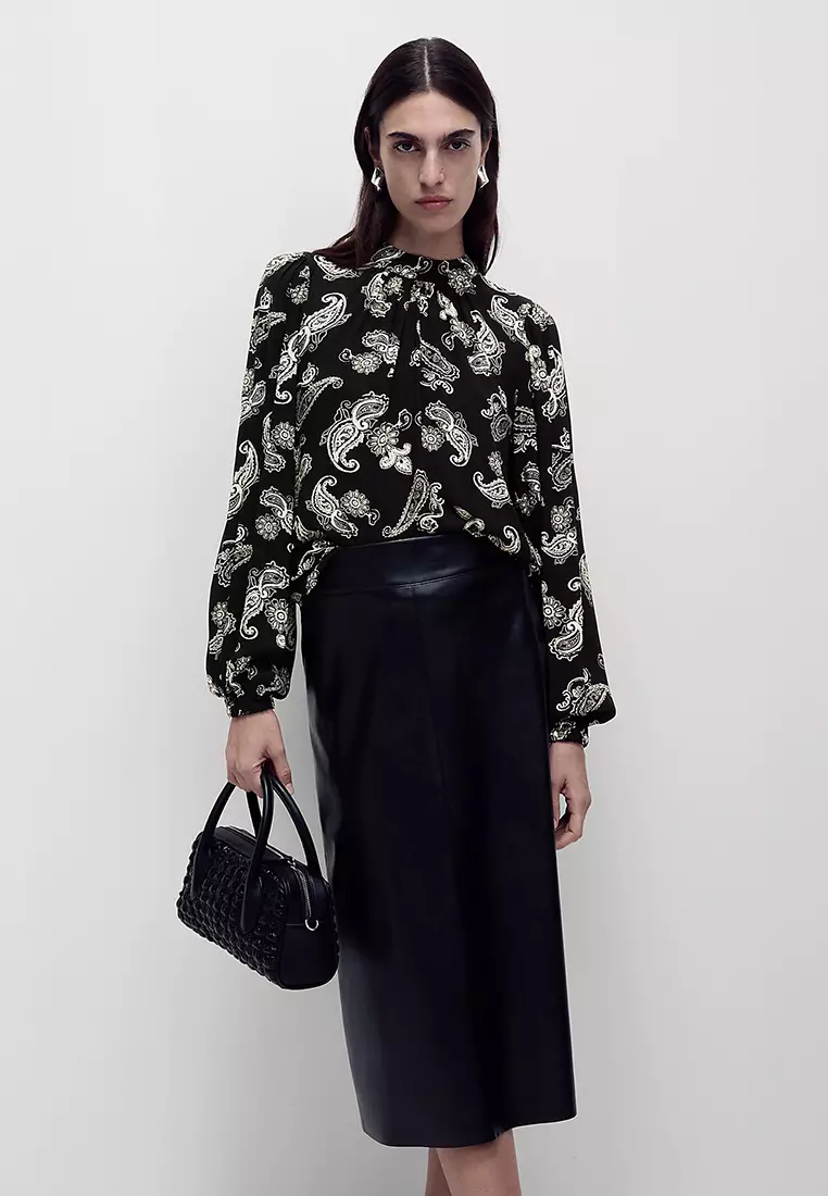 Printed High Neck Blouse