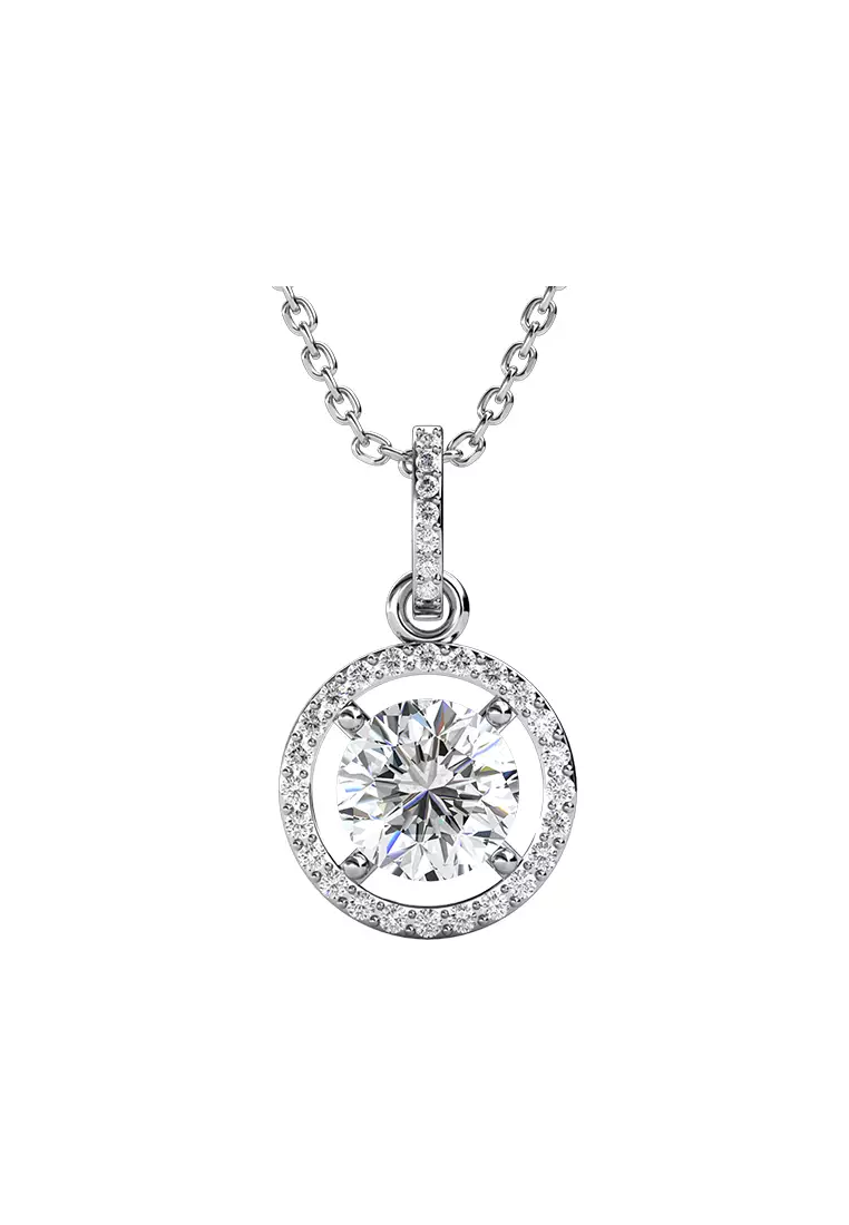 Berlian Moissanite Fantaisie Set Pendant & Earring [GRA CERTIFICATE MOISSANITE DIAMOND] - Anting Kalung Moissanite Diamond with 925 Silver by Her Jewellery