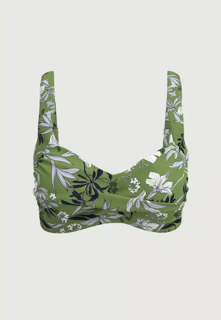 Wild Hibiscus Sea Green Plus Cup Twist Front Top