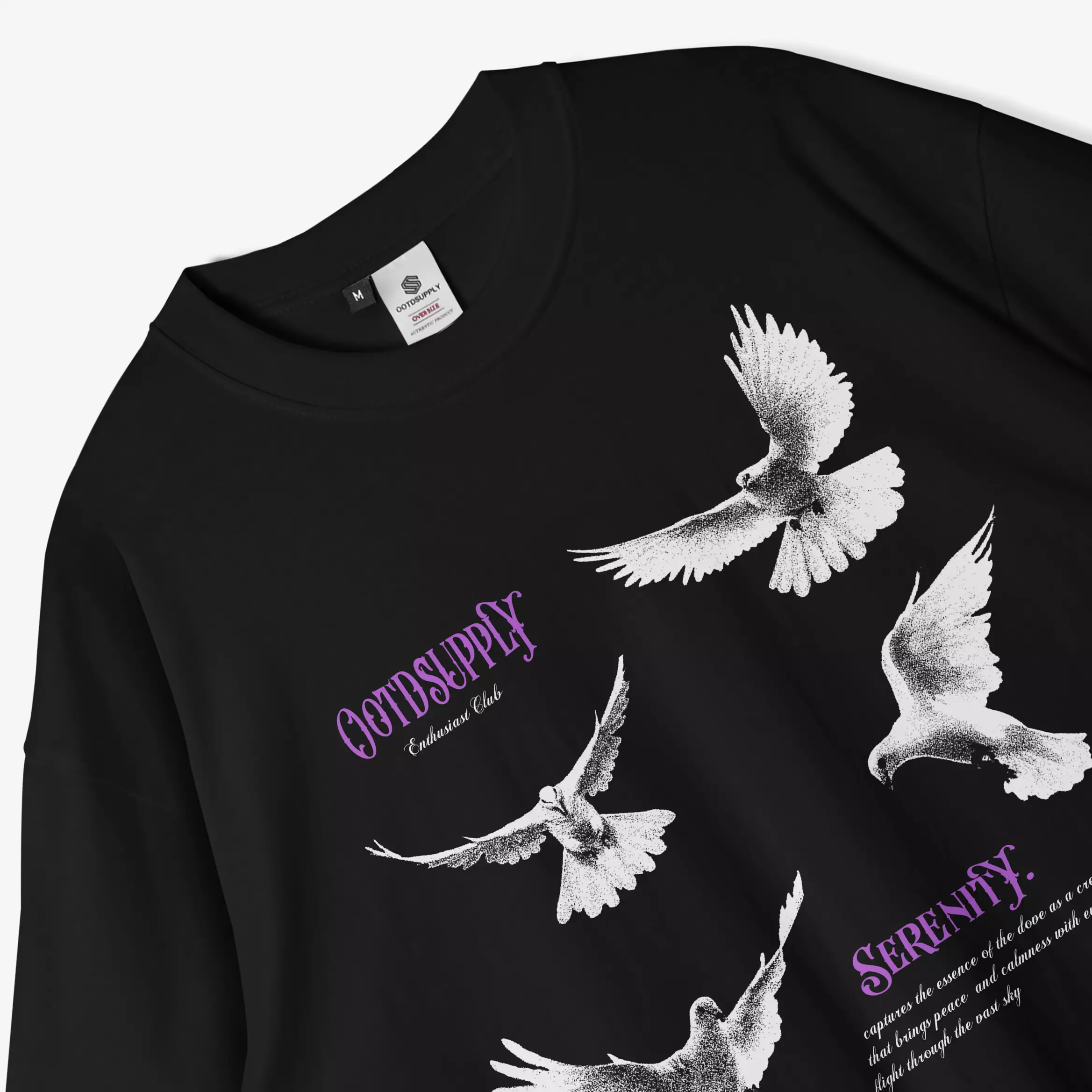 OOTDSUPPLY Oversized Tshirt Serenity Black & White l Kaos Oversize Pria dan Wanita OVZ209