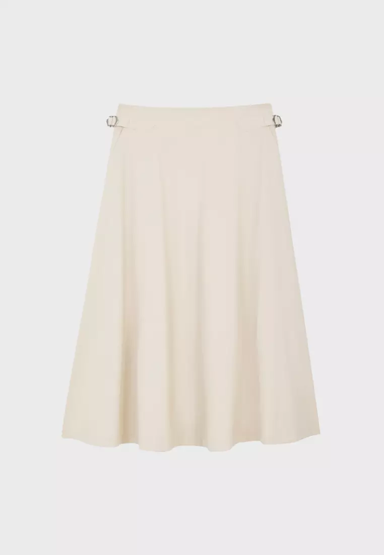 Light Khaki Eight-Piece Cut Skirt