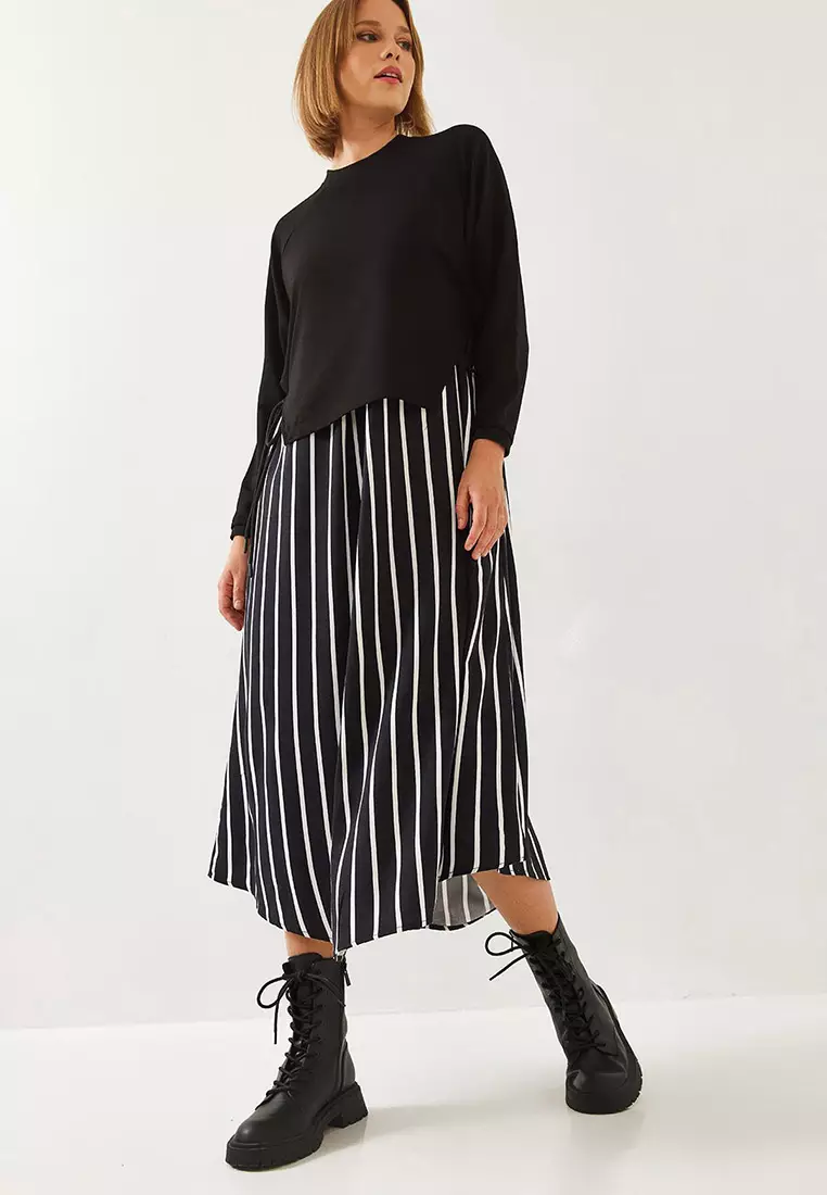 Women's Side Tie Skirt Print Long Sleeve Dress 60351251