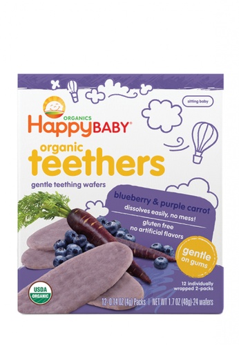 Happy Family Happy Family Happy Baby Gentle Teethers - Blueberry & Purple Carrot, 12 x 4 g B49F3ES4F4E81FGS_1