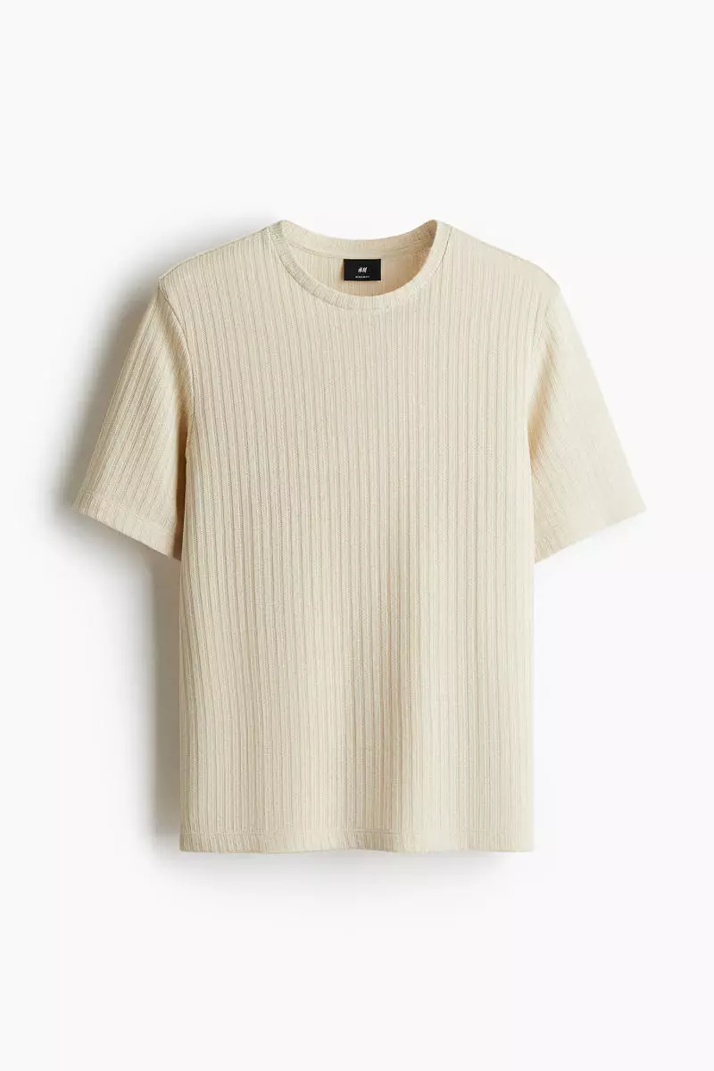 Regular Fit Rib-knit T-shirt