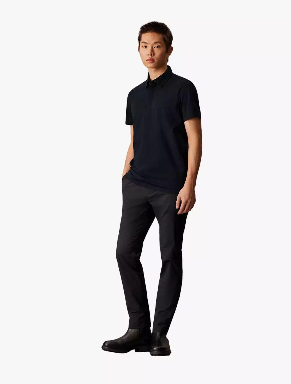 Calvin Klein - Double Mercerized Cotton Short Sleeve Polo - black