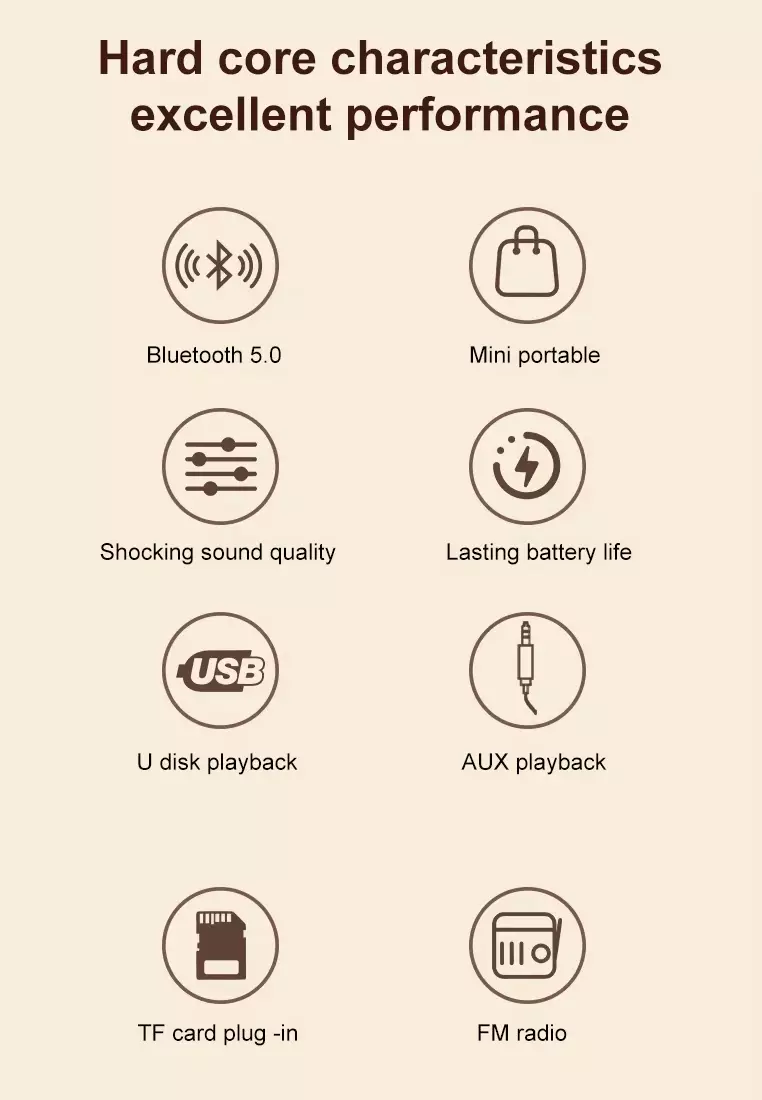 Value Deal  - 5s PRO MINI Wireless Earphones - White + Mini Wireless Bluetooth Retro Vintage Speaker - White