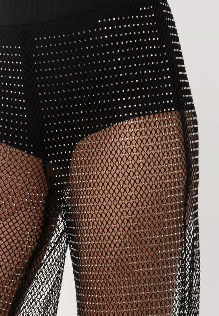 Torvi Mid Waist Wide Mesh Rhine Pants