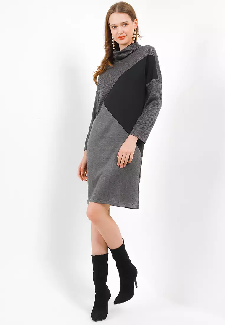 Long sleeves Turtleneck Dress