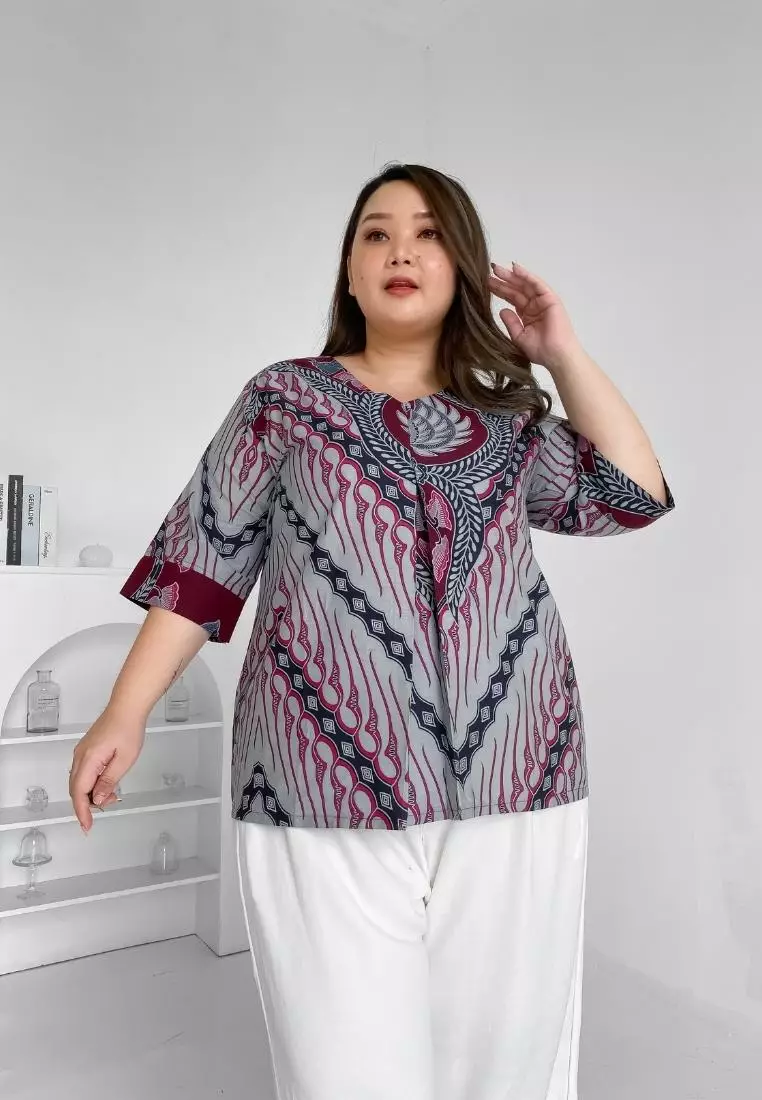 Plus Size Batik Top West Java Elisha Red