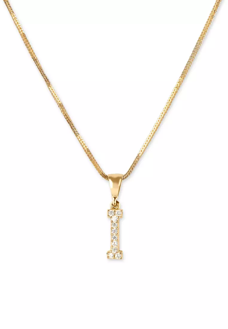Pave Mini I Pavé Pendant 14k Gold