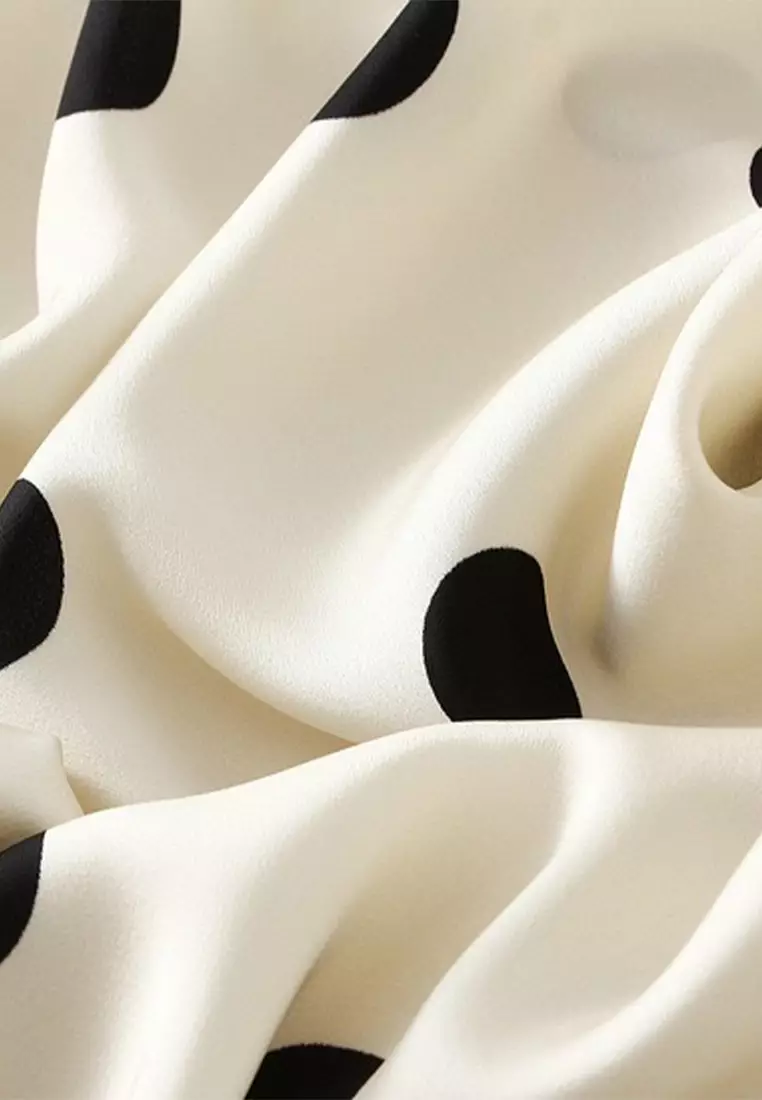 Polka Dot Silk Satin Skirt AF9830