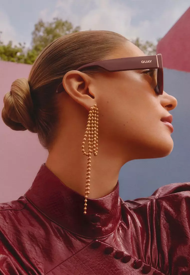 QUAY Hyped Up Sunglasses - Chocolate/Brown