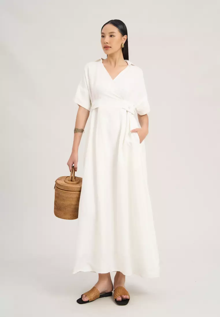 Buy F2 Fashion and Freedom White Linen Babydoll Dress 2023
