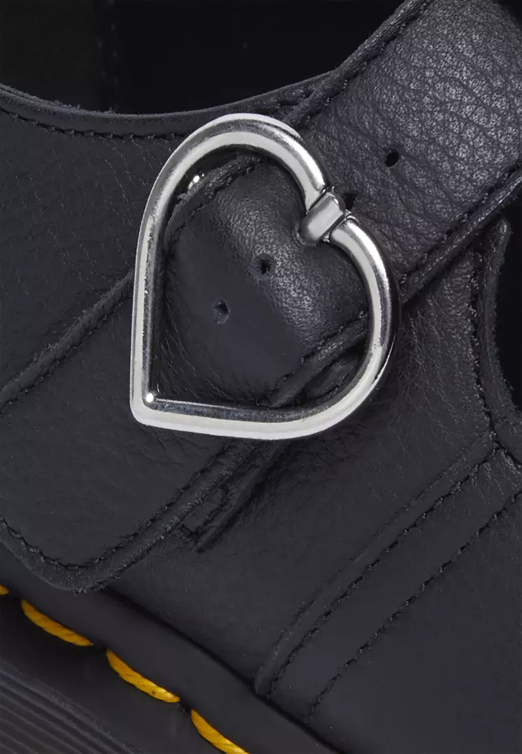 Polley Heart Virgina Satin Mary Jane Shoes Black - Women