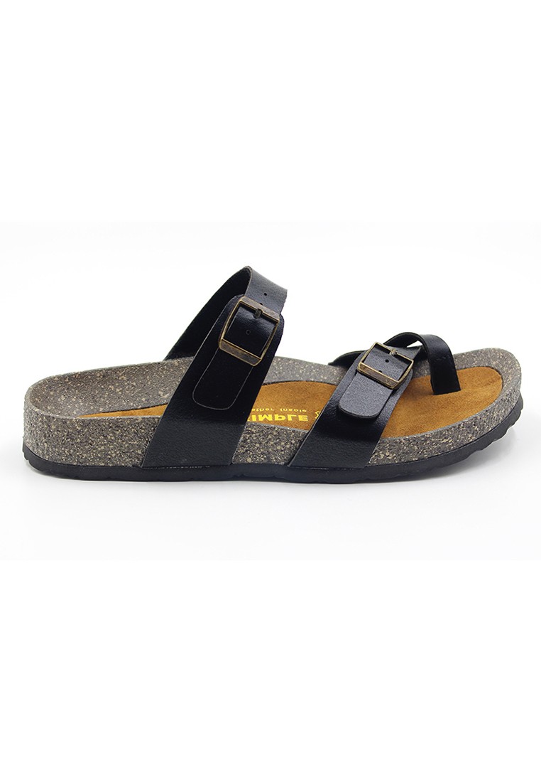 Dublin - Black Leather Sandals & Flip Flops & Slipper