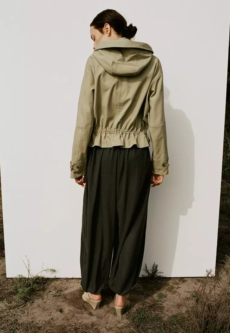 Mid-Rise Harem Pants