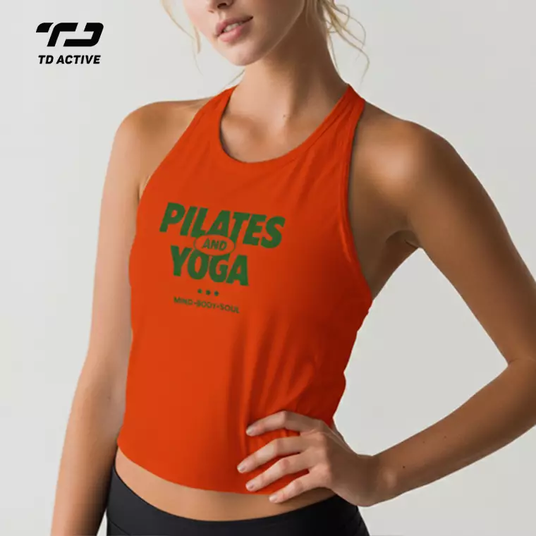 Tanktop Olahraga Pilates and Yoga orange UAT LSE72