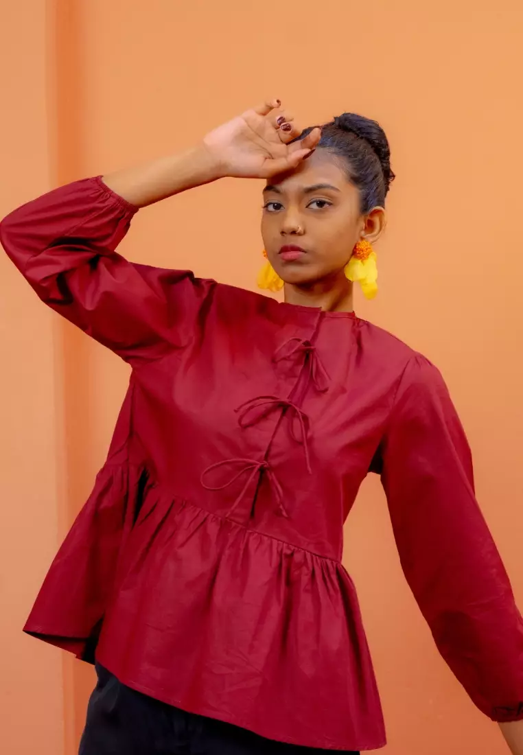 Bayu Somerset Tallulah Top - Maroon
