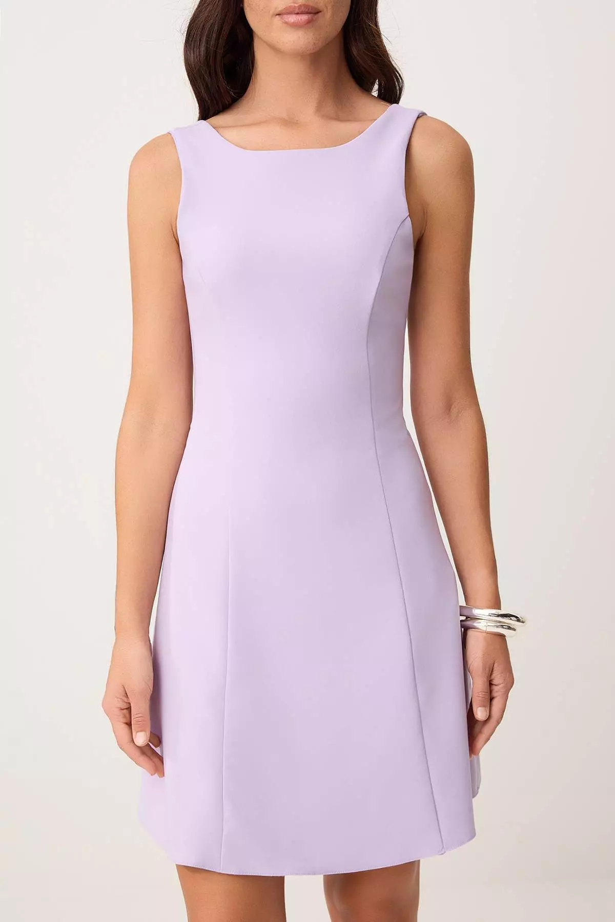 Lilac Skirt Ruffled Thick Straps Short / Mini Stretchy Woven Dress Twoss26El437
