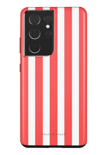 Polar Polar red Scarlet Stripe 斐紅色直紋 Samsung Galaxy S21 Ultra 5G 防摔手機殼 (光面) E91AFACBA7CF4AGS_1
