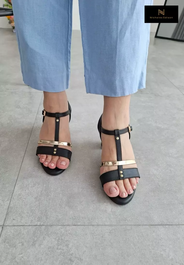 Nicholas Edison Heel Saba Black