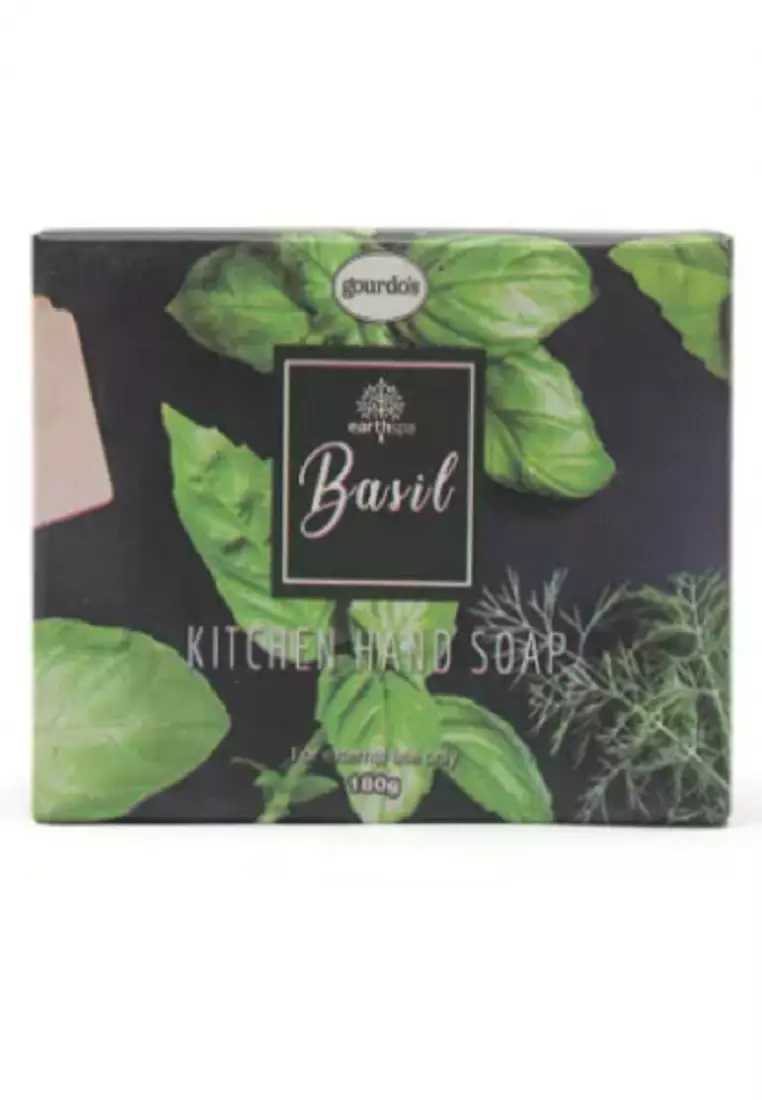 Earth Spa Kitchen Hand Block Soap Basil 180g