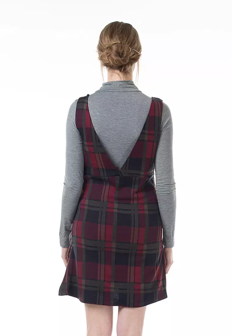 Bove by Spring Maternity Knitted Long Sleeved Coralia V Neck Plaids Nursing  Dress Maroon 2024 | Buy Bove by Spring Maternity Online | ZALORA Hong Kong
