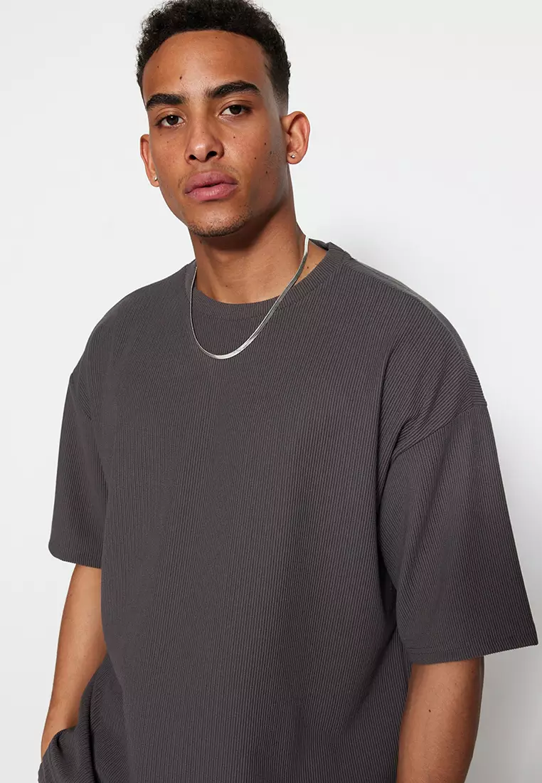 Crew Neck Textured T-Shirt
