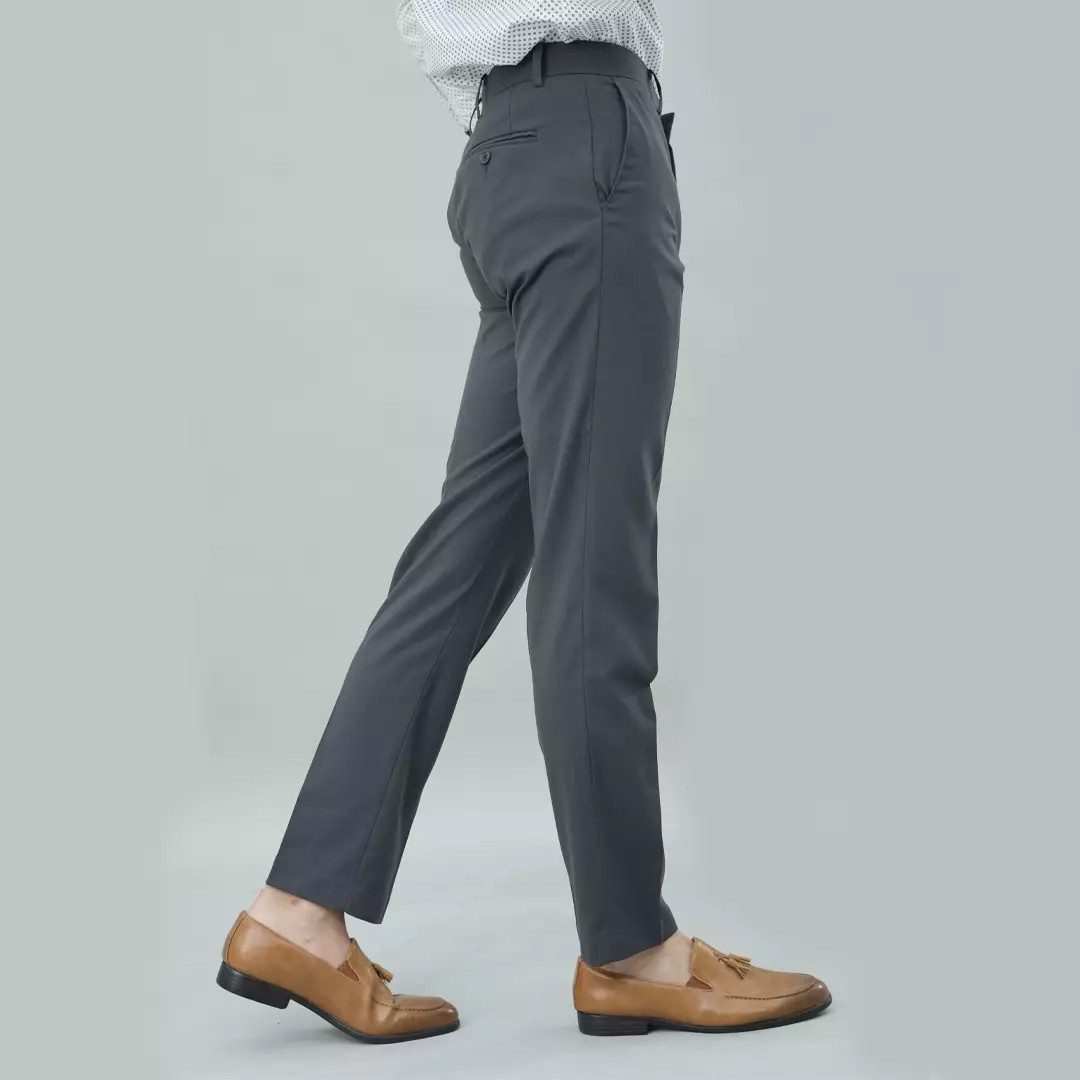 Johnwin - Celana Formal - Celana Pria - Abu - Polyester - Slim Fit - F.915.010.165.C