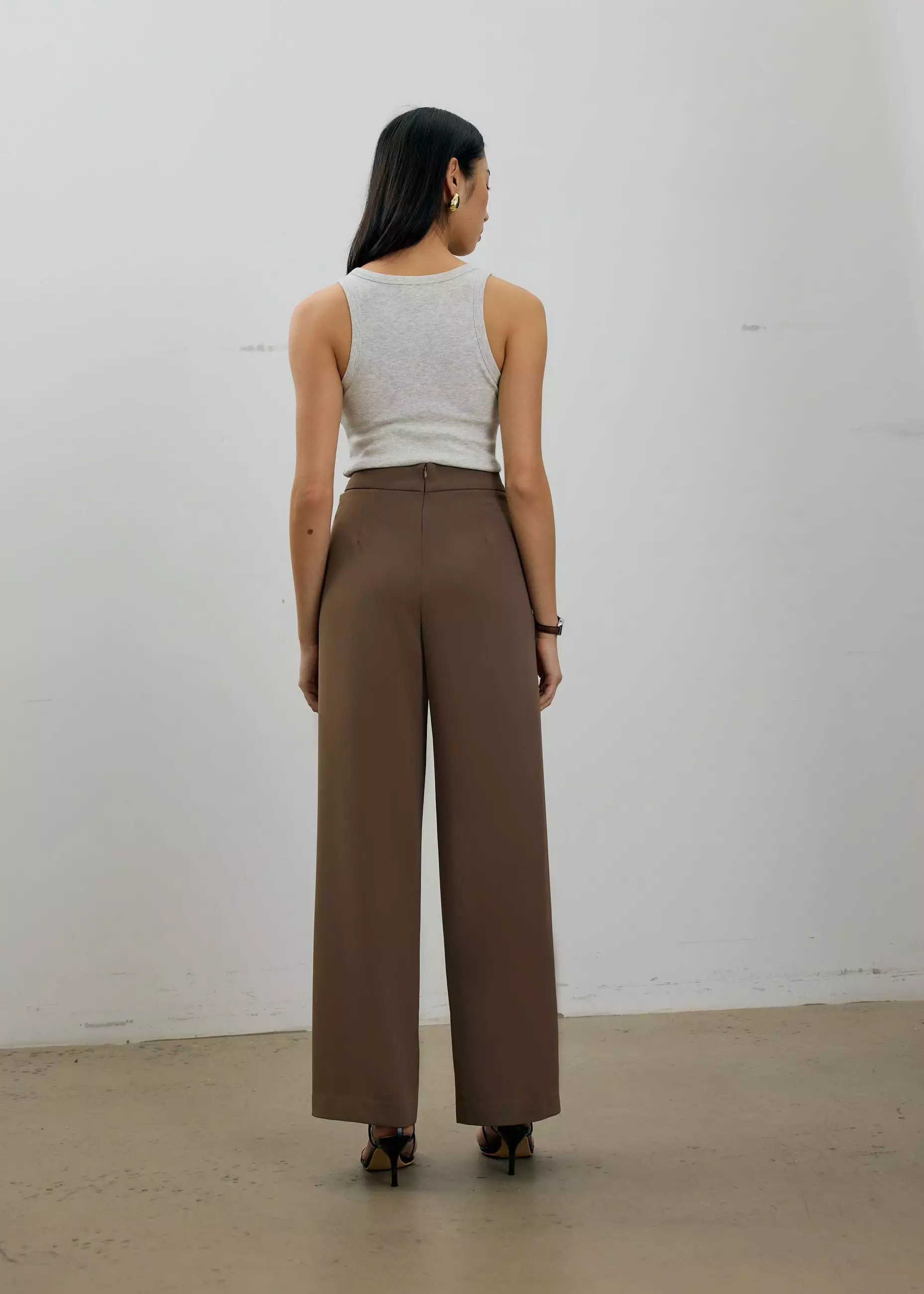 Celana Panjang Wanita - Leggy™ Moira Regular Super High Waist Straight Leg Pants