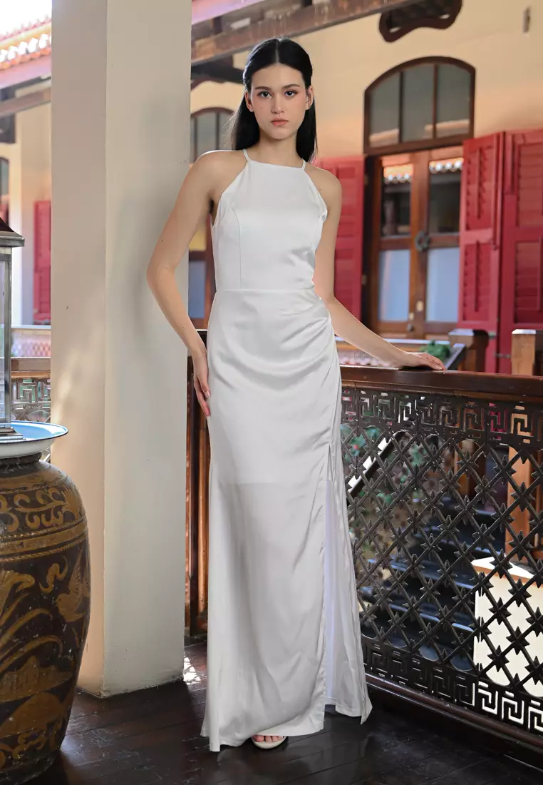 satin maroon bridesmaid dresses Mirenda Dreamy A-Line V Neck Pleated Long Dresses, Burgundy The elegant mermaid style Shop Betty Cooper's Riverdale styleattribute-sleeveless Color:As Photo(Soft Pink)