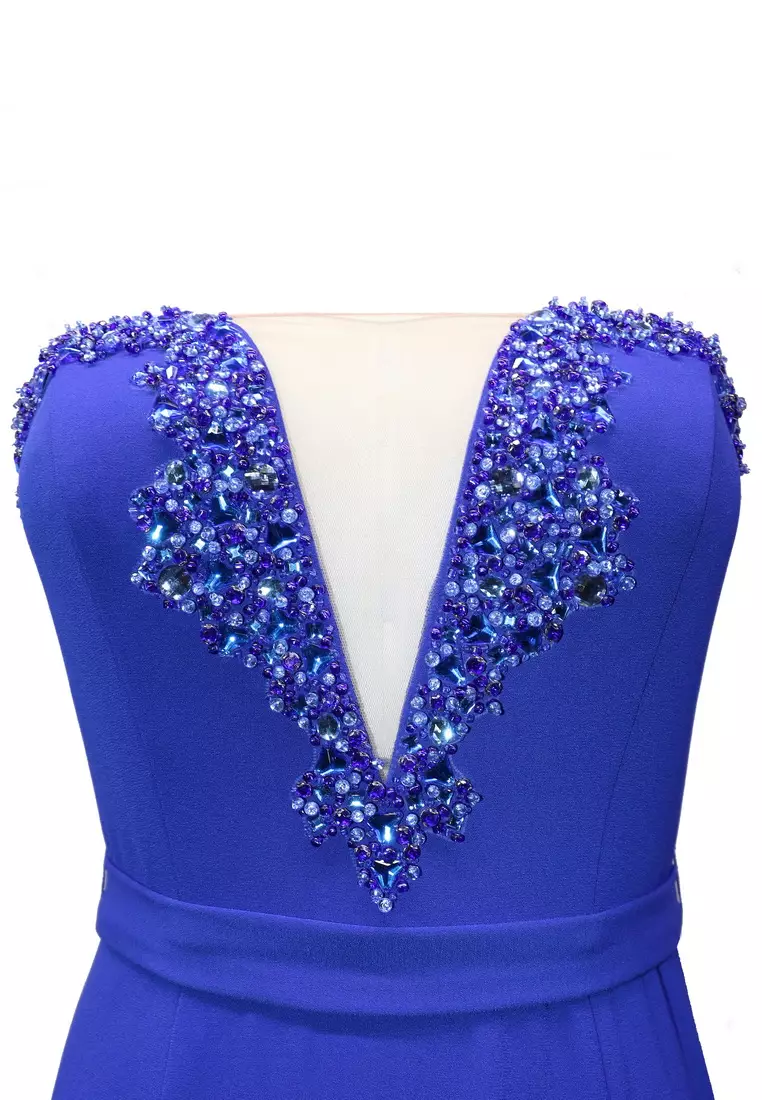 Feminine & Sexy Polyester Crepe Evening Gown