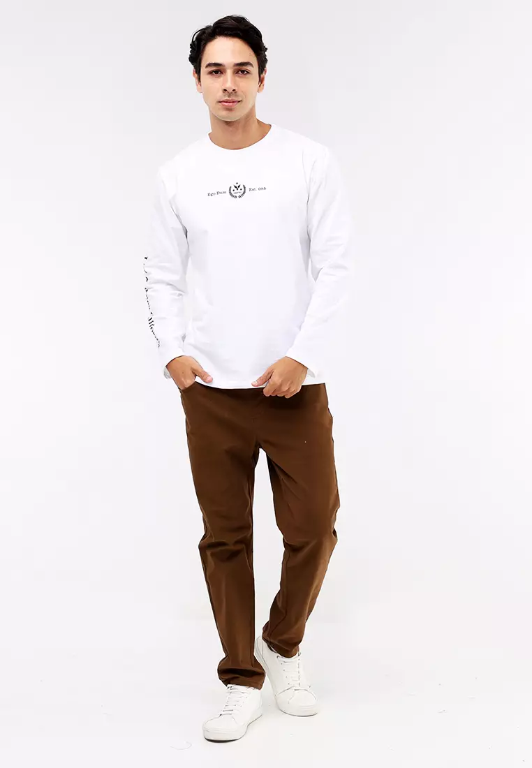 Round Neck Streaky Long Sleeves